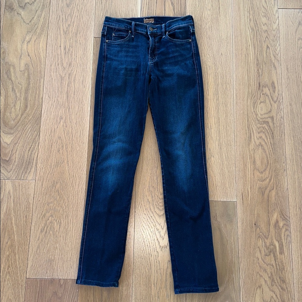 MOTHER Dark Indigo Straight Leg Jeans - Picture 2 of 6
